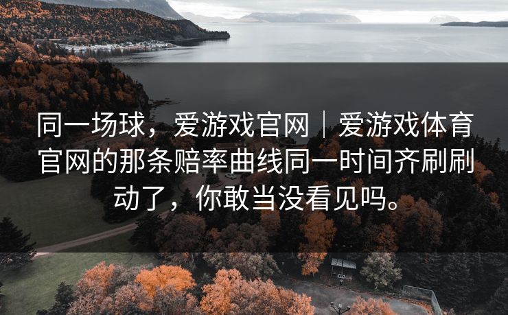 同一场球，爱游戏官网｜爱游戏体育官网的那条赔率曲线同一时间齐刷刷动了，你敢当没看见吗。